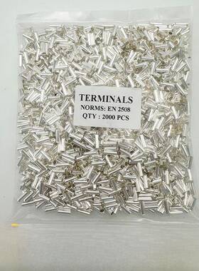 铜管型接线端子EN1008冷压端头针型连接管铜接头套管GT7508并线管