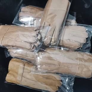 冬季男女同款真皮手套羊皮毛一体加绒保暖防风防水开车骑行户外