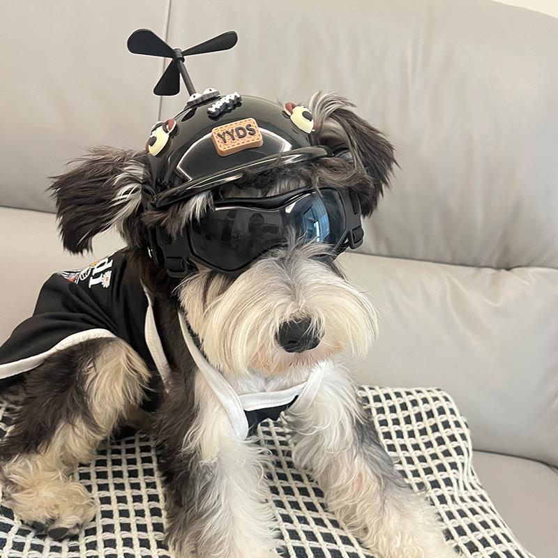 狗狗漏耳朵安全帽外出坐车防风眼镜棒球帽子猫咪机车泰迪防风眼镜