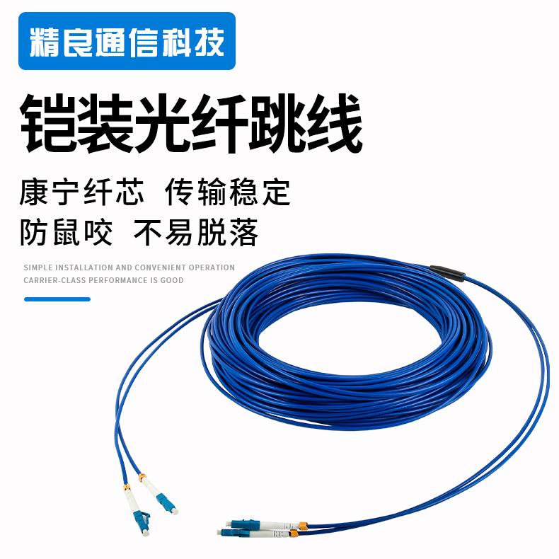 铠装光纤跳线 线SC转LC-FC-ST单模单芯多模双芯四芯光钎线 线防鼠抗拉