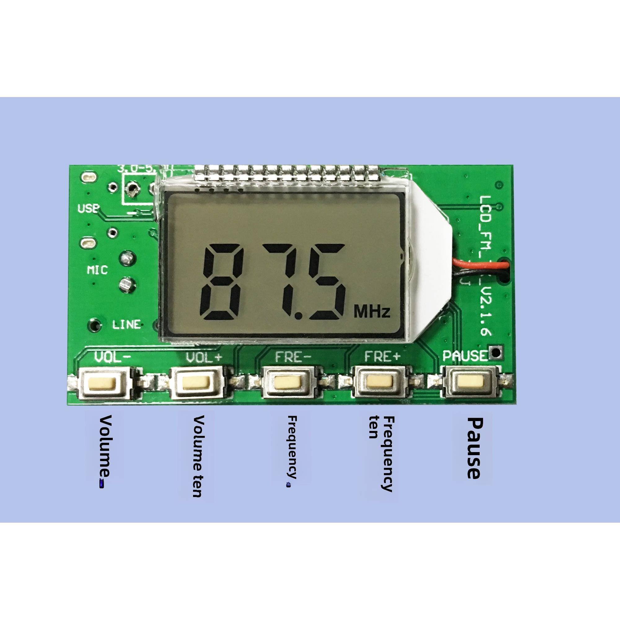 FM发射模块 调频立体声数字发射器 无线话筒麦克风电路板