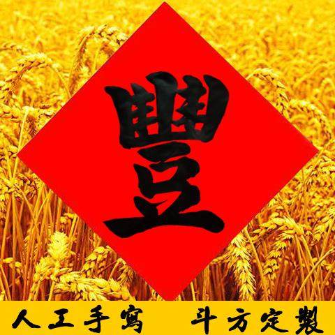 繁体丰字冰箱贴手写毛笔字红纸黑字小对联米缸贴纸厨房贴斗方定制