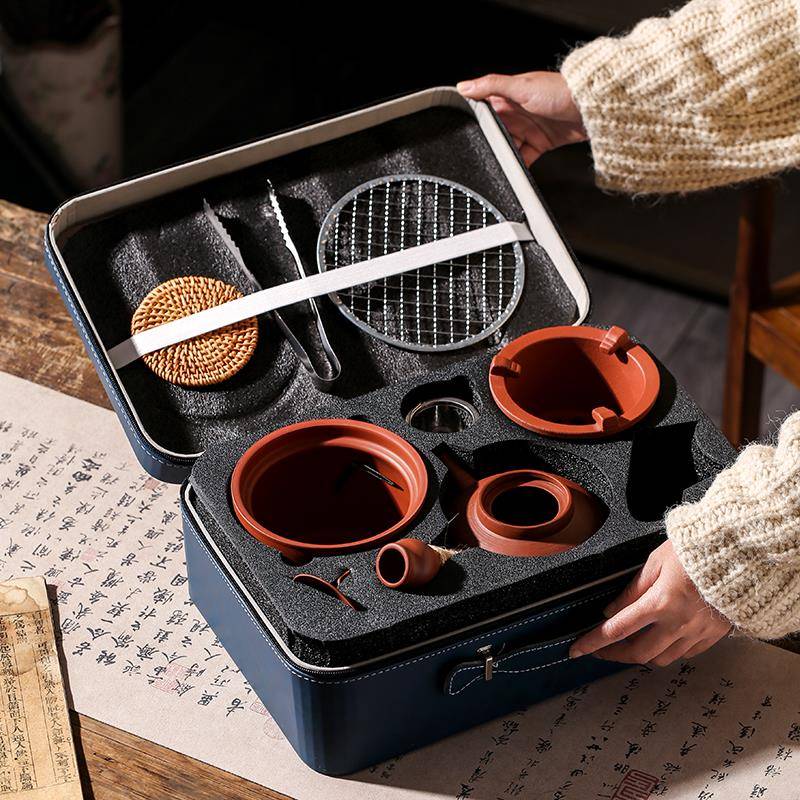 围炉煮茶壶内胆潮汕户外工夫茶红泥壶朱泥陶壶煮水壶煮茶器套装