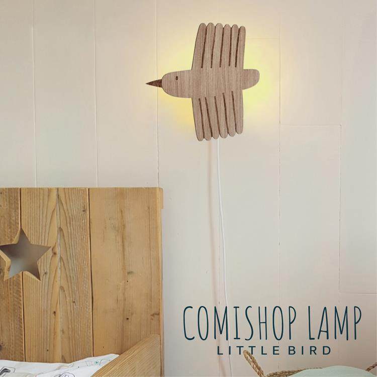 北欧瑞典同步儿童家居系列木制小鸟LED壁灯夜灯儿童房软装灯具