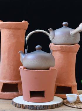 碳炉围炉煮茶烧炭炉陶土红泥小火炉木炭风炉仔复古橄榄炭户外新款