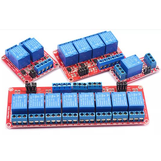 1/2/3/4/5/6/8路 5V12V24V继电器模块光耦隔离支持高低电平触发
