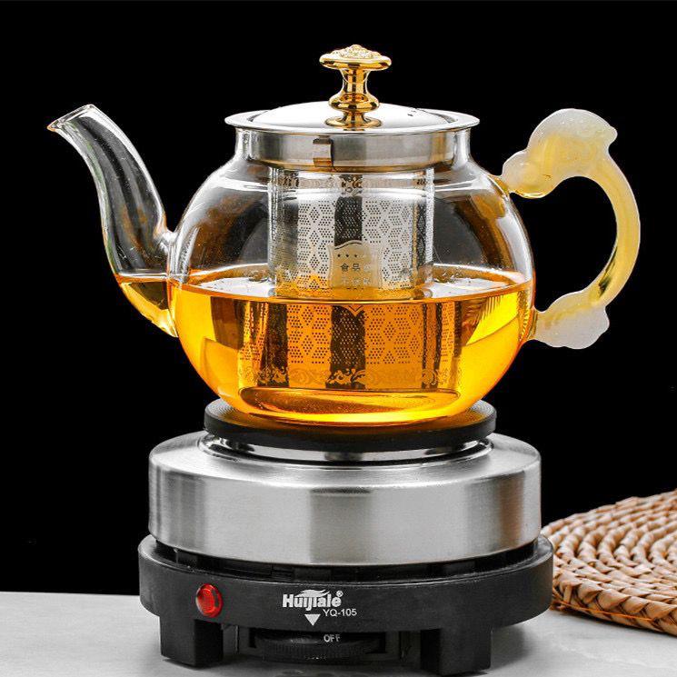 加热煮茶器套装耐热养生玻璃煮茶炉蒸汽煮茶壶小电热炉家用熬茶壶