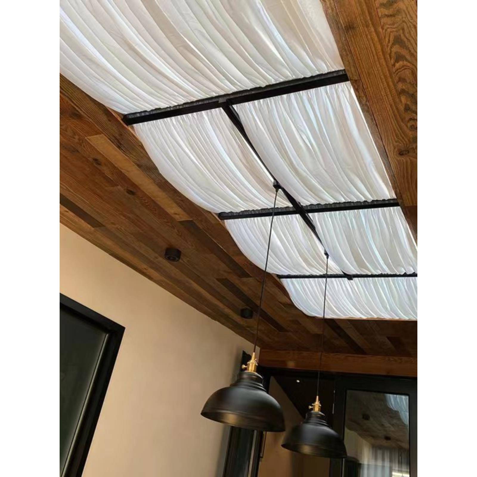 天窗阳光房遮阳帘遮光帘定制款无需打孔钉钉安装简易绷纱帘