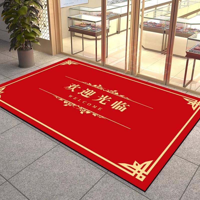 门口门毯矽藻泥吸水防滑欢迎光临地垫店铺进门地毯脚垫可定制LOGO