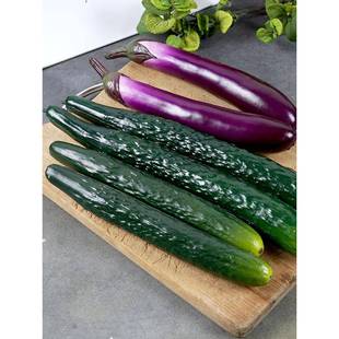 仿真假水果蔬菜模型软胶大小苦青黄瓜茄子店铺厨房装饰摆件玩道具