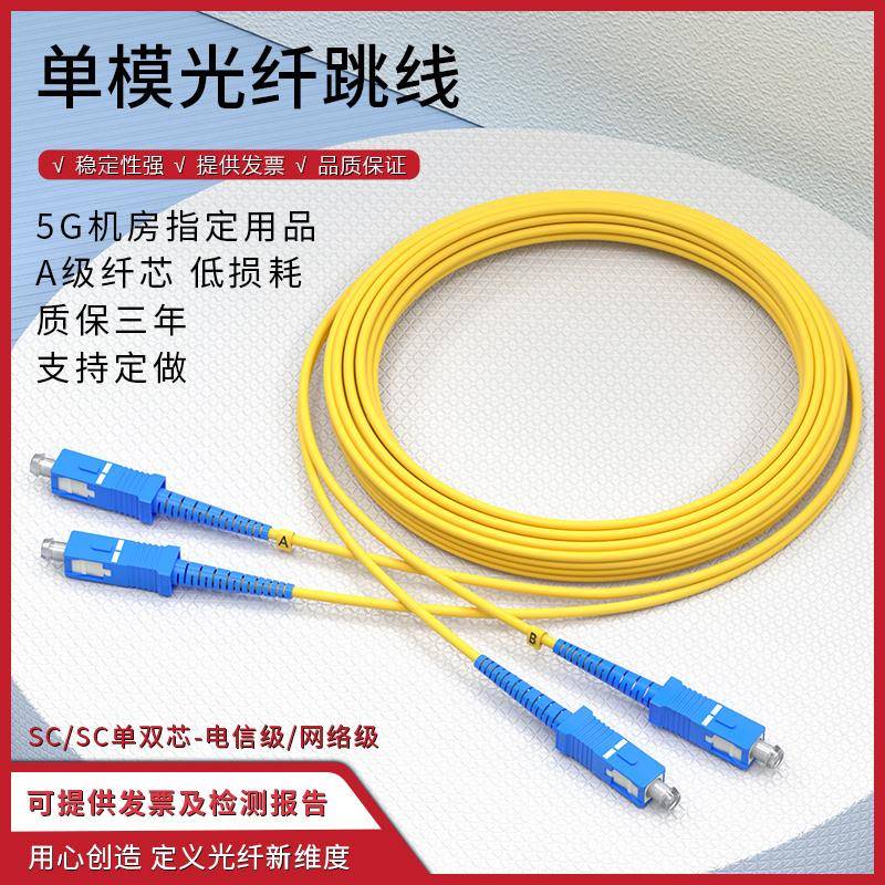 单模光纤跳线SC转SC单芯尾纤延长双芯跳纤方转圆光纤线网络电信级