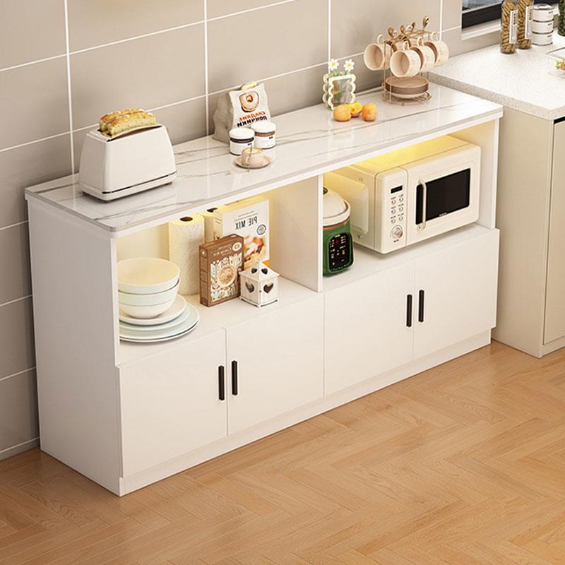 厨房置物架实木岩板多功能备餐操作台切菜多层碗碟收纳落地储物柜