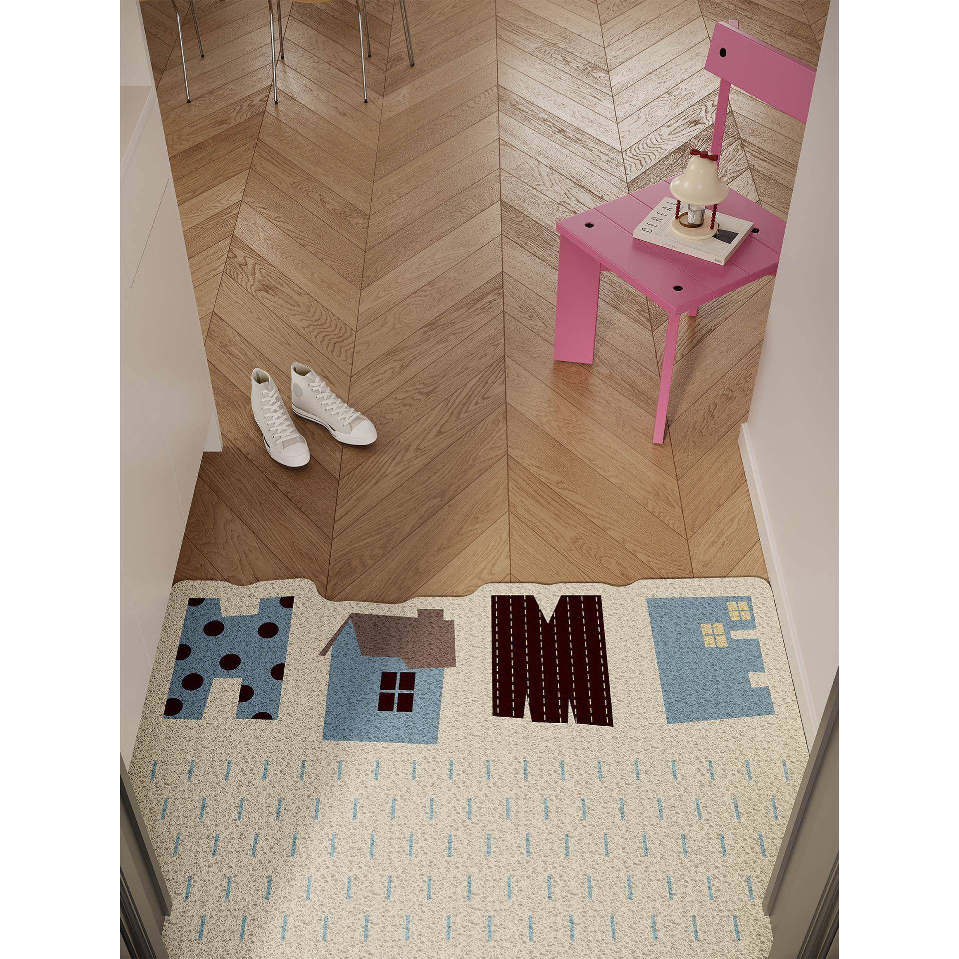 韩系简约ins风入户地垫丝圈防滑耐脏脚垫进门玄关门口地毯可裁剪