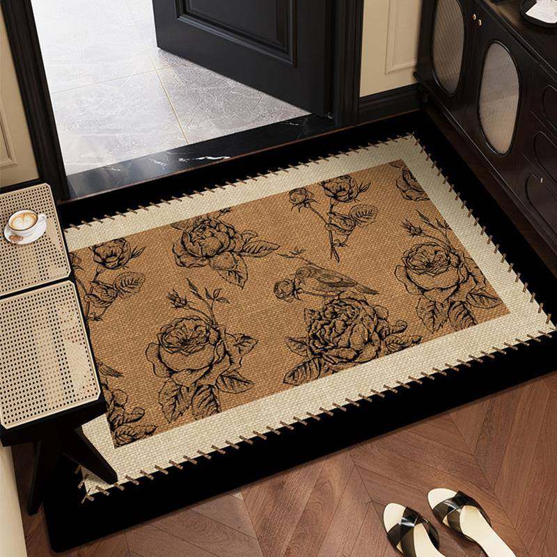 美式覆古入户门地垫家用中古风客厅地毯门垫进门防滑耐脏蹭土脚垫