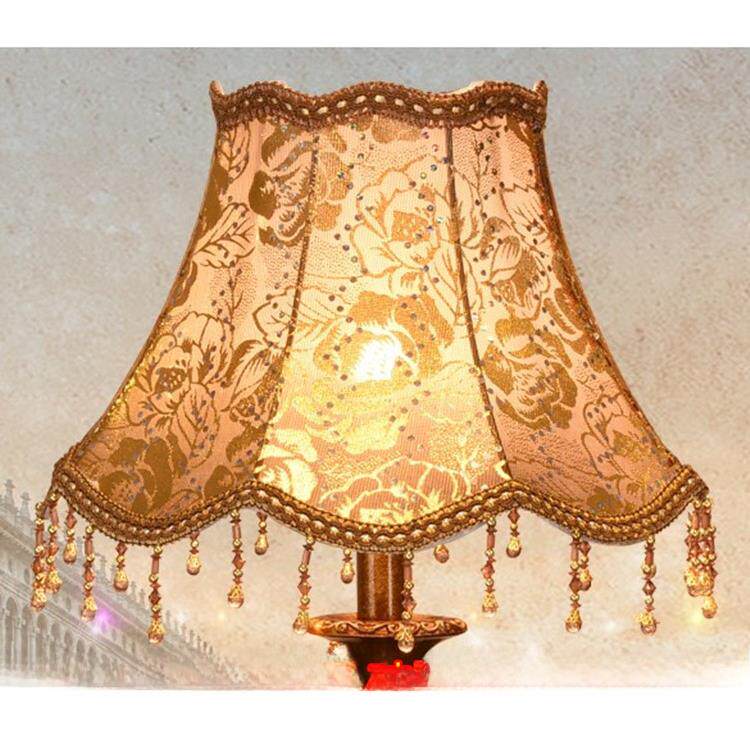 欧式台灯灯罩配件E27卧室床头墙灯罩大气客厅地板灯罩织物灯伞