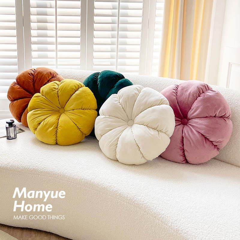 蔓越家 北欧ins南瓜蒲团样板间沙发抱枕靠垫装饰枕少女心床头腰枕