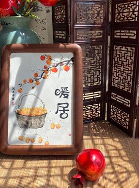 (如意暖居）7寸家居摆件榫卯实木框复刻装饰画