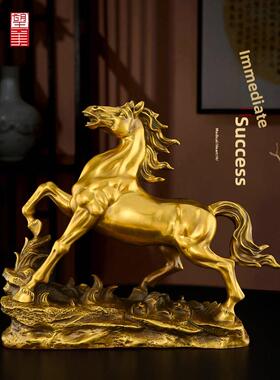 采购产品青铜马饰品，黄铜马成功，客厅入口大厅，十二生肖马饰品