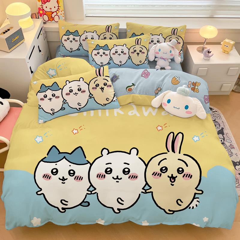 韩国chiikawa表情包可爱全棉四件套多件套单被套大学宿舍床上用品