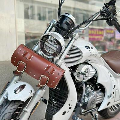 机车宗申yomi优米哈雷巡航覆古皮革防水挂包车头包工具包车前包