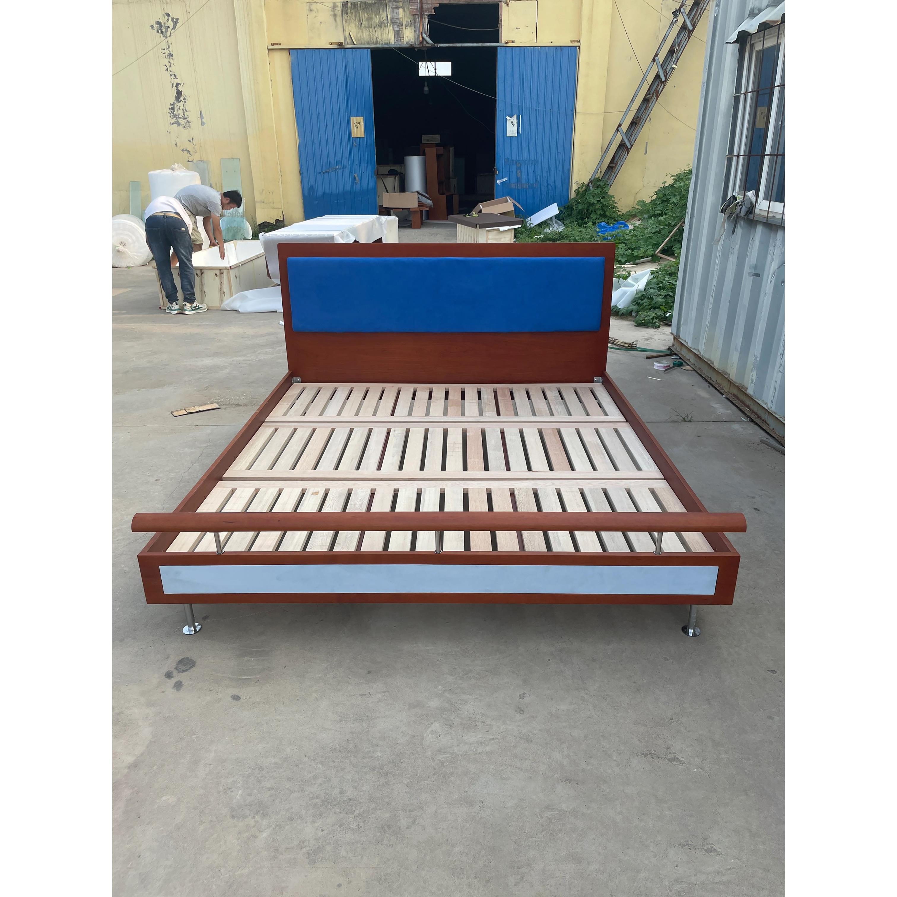 丹麦中古风全实木双人床北欧复古樱桃木软靠1.8米婚车1.5米儿童床