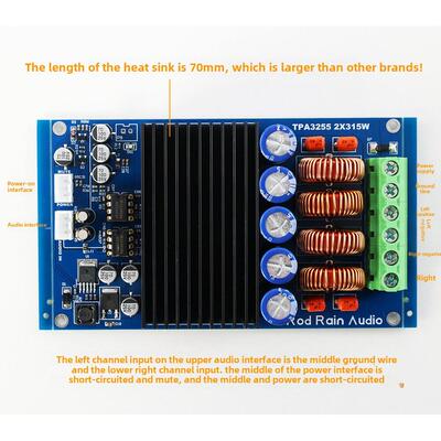 Tpa3255 2X300W 600W发热高保真数字功率放大器板高功率2通道D型