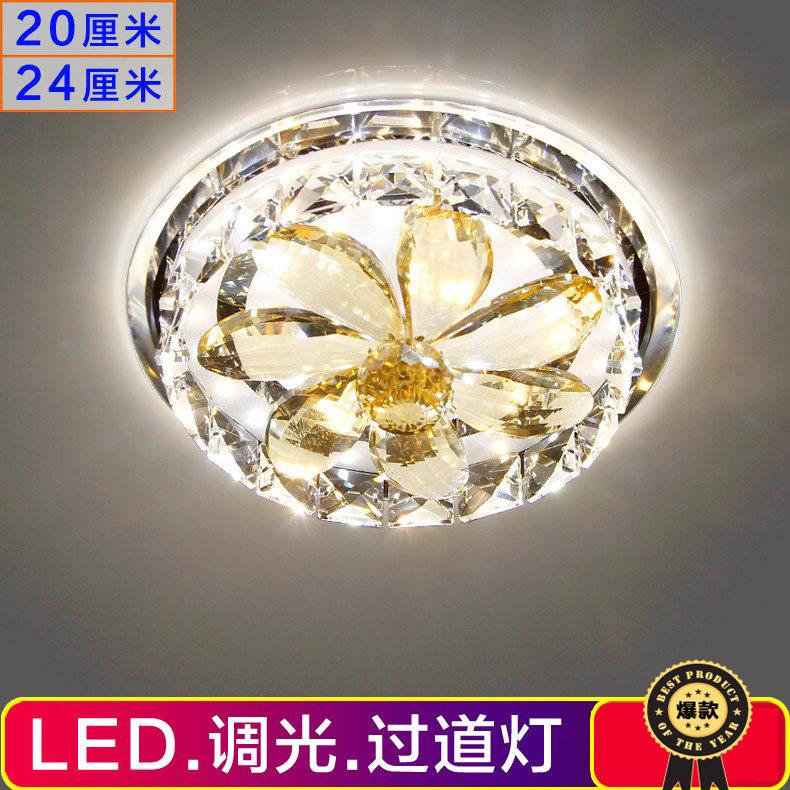 创意led走廊水晶灯走廊灯吸顶灯玄关灯门厅灯入户圆 射灯明装灯具