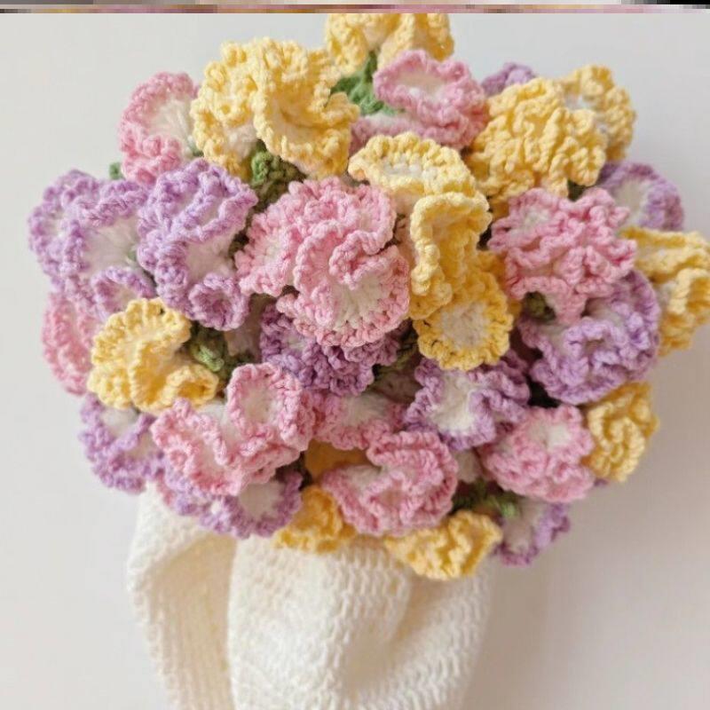 玫瑰花束毯子成品手工钩针织铃兰花编织康乃馨向日葵毛线午睡抱毯