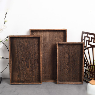 茶水杯盘桐木制实木托盘木质托盘长方形家用竹茶 日式