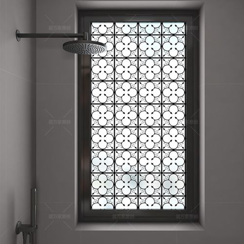 复古装饰厕所窗户透光不透人防窥膜浴室玻璃门布置玻璃贴纸磨砂膜