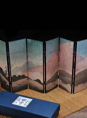 迷你桌面小屏风小摆件茶桌隔断漆器玄关家居装饰品日系治愈情绪