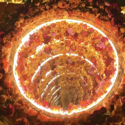 轮胎茶几材料双面镜子花海深渊镜子材料圆形自制千层透视镜亚克力