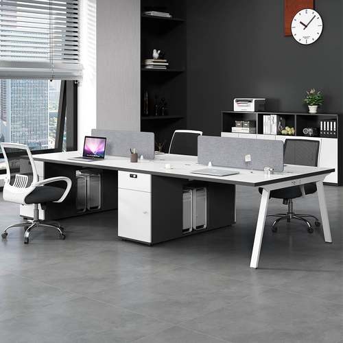 办公桌员工位简约现代财务桌椅组合2/4四人位6职员卡座办公室家具