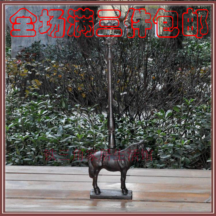 出口铸铁马铁艺装饰物安全防风防碰活动门挡门楔子门顶门阻门塞