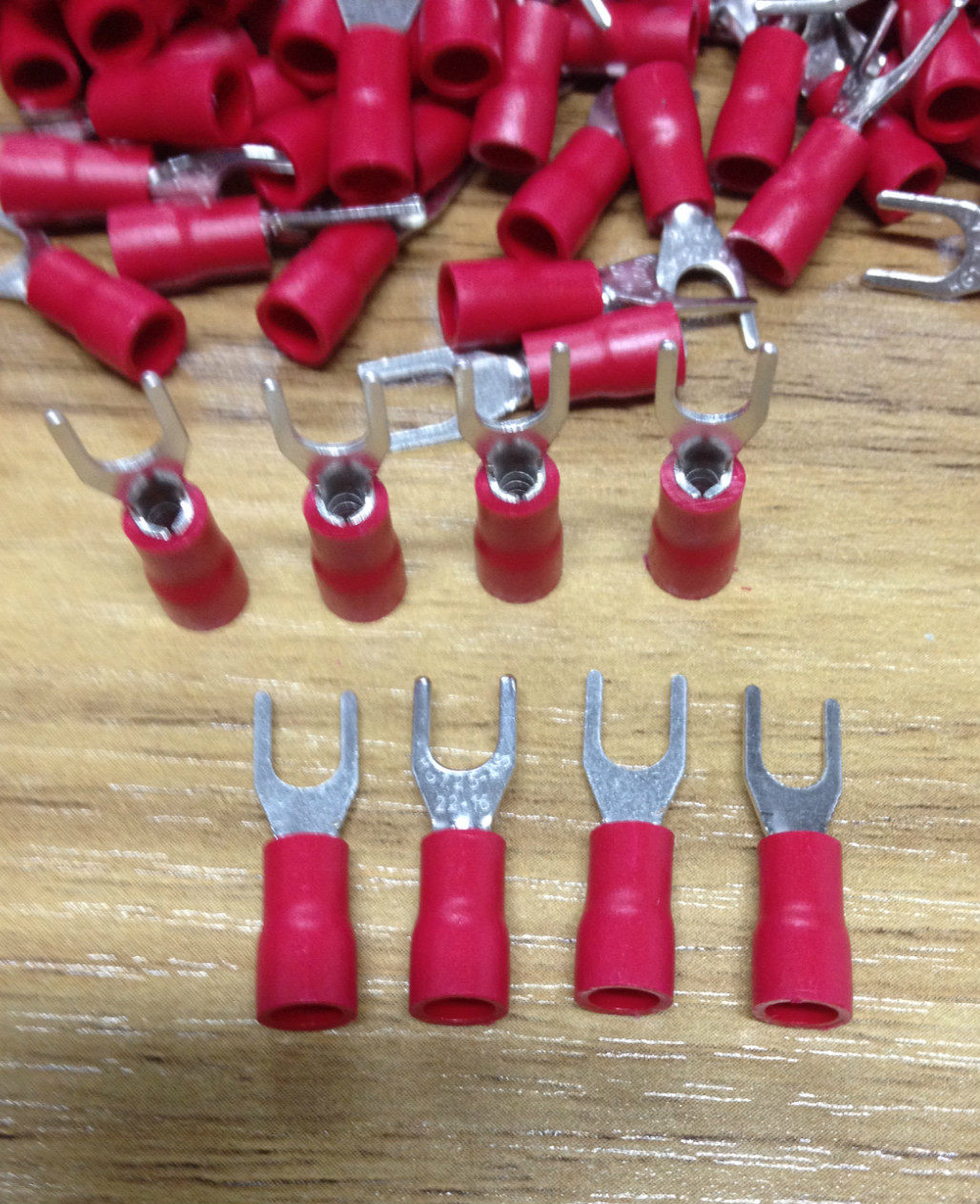 SV1.25-4冷压端子叉形 U型Y型端子 冷压接线端子 0.6厚紫铜1000只