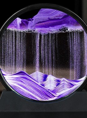 绝美流沙画摆件客厅酒p柜电视柜家居装饰品轻奢办公室艺术沙漏礼