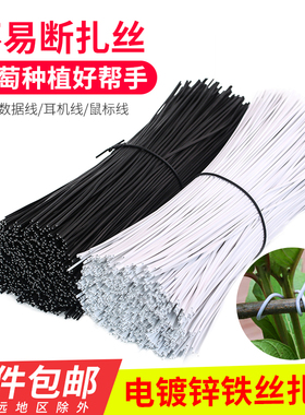 包塑铁丝扎丝葡萄绑丝0.55mm电镀锌铁塑料0.45mm电源线扎带捆扎绳