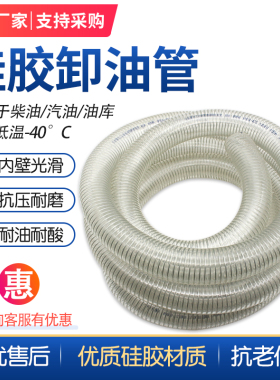 耐低温新款冬季水管硅胶钢丝软管防冻加厚透明耐寒输卸油排水油管