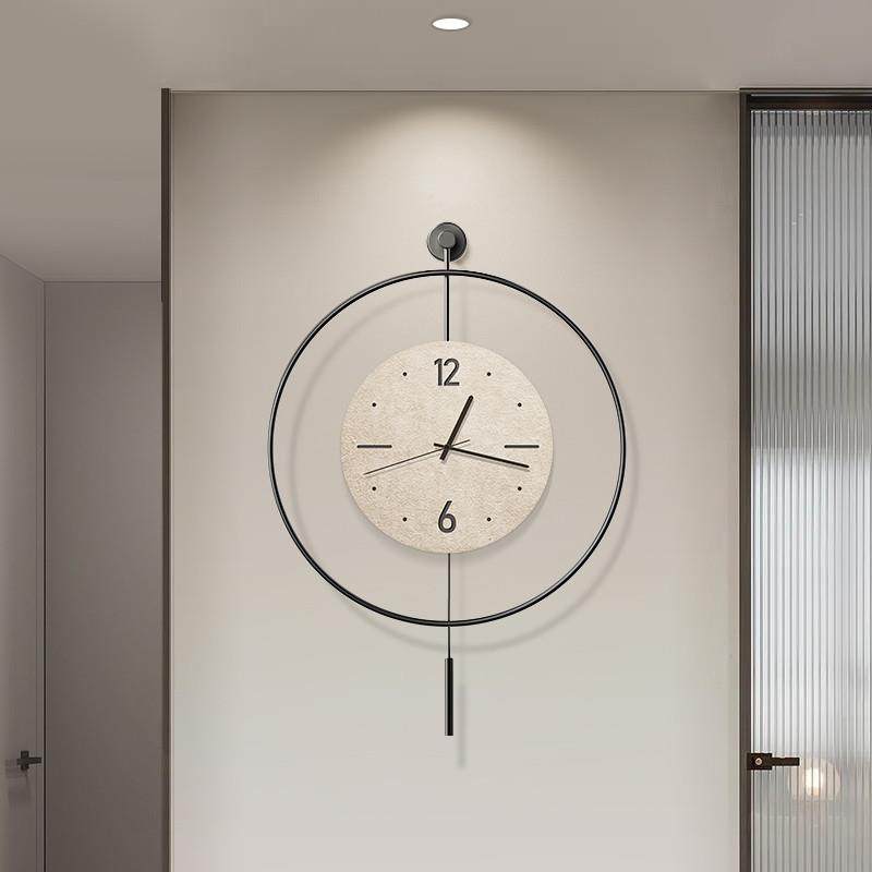 简约现代挂钟客厅极简高级感餐厅背景墙时钟挂墙创意玄关静音钟表
