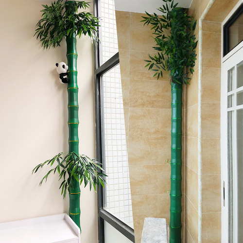 管道装饰包下水管装饰暖气空调仿真竹子节绿植物假花藤条阳台树皮