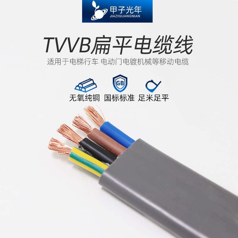 TVVB扁平电缆线6/10/16/25平方行车电缆 电动伸缩门电缆 随行电缆