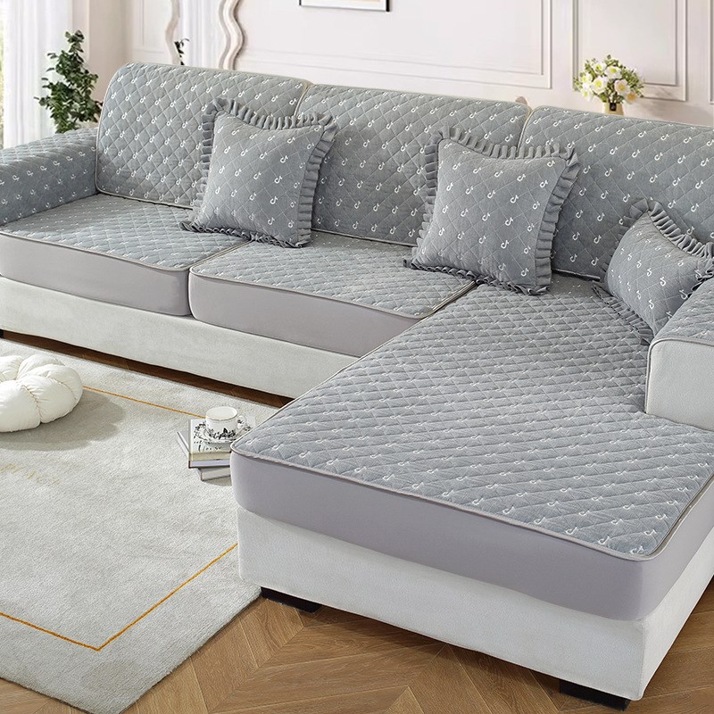 冬季沙发笠欧式短毛绒沙发套弹力全包四季通用沙发垫防滑坐垫罩巾