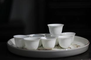 八十年代铃铛茶杯 蛋壳小酒杯 工夫茶25cc 薄胎白瓷 冬冷天用茶具