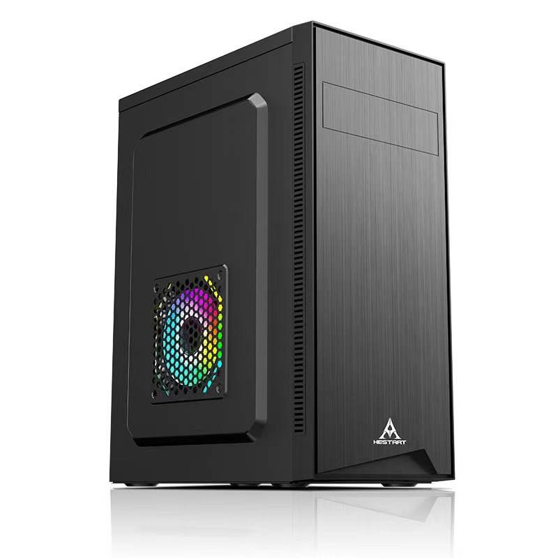 黑石塔商悦 台式电脑机箱ATX大板办公商务 背走线USB3.0