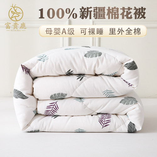 100%新疆天然纯棉花被春秋被冬被