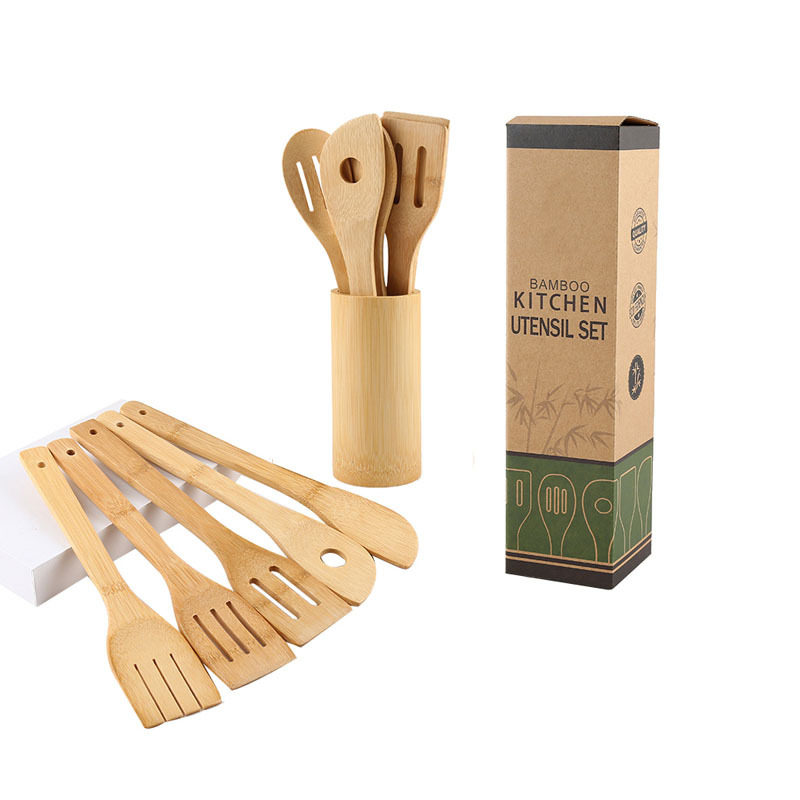 跨境竹木铲子亚马逊烹饪厨具套装kitchen utensil锅铲竹铲套装
