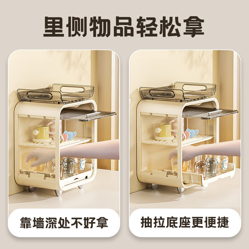 奶瓶收纳架婴儿桌上卧室家用沥水架宝宝餐具多功能杯子防尘置物柜
