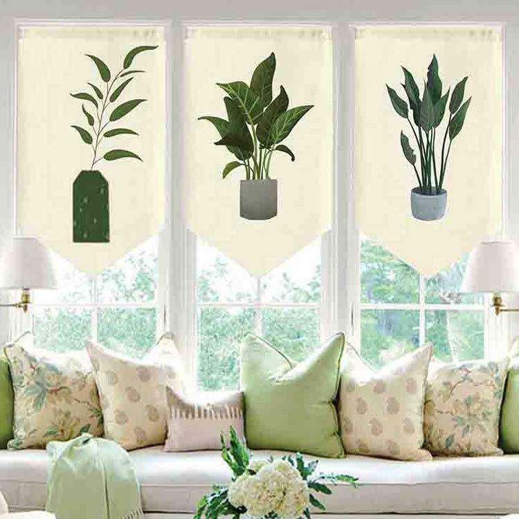 北欧小清新短帘隔断门帘三角旗帘半帘寿司店挂帘厨房卧室装饰帘子