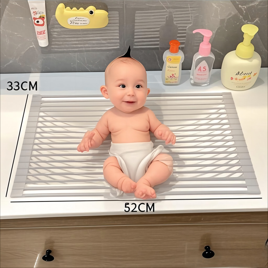 厂家现货婴儿洗屁股神器免蹲可折叠硅胶厨房收纳置物架