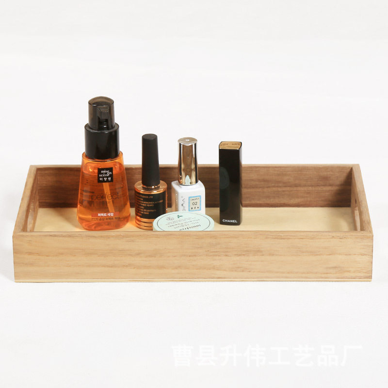 欧风木盒简约能化藏实木收纳肉盒式质收纳多功妆品收盒桌面木盒多